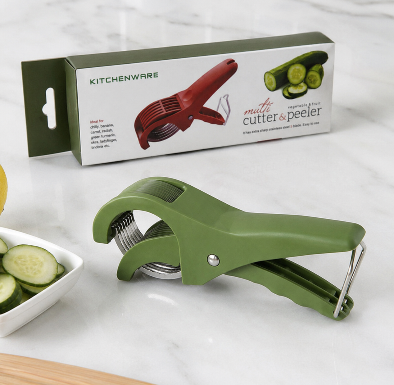 5-Blade Vegetable Cutter & Peeler – Multi-Function Kitchen Slicer