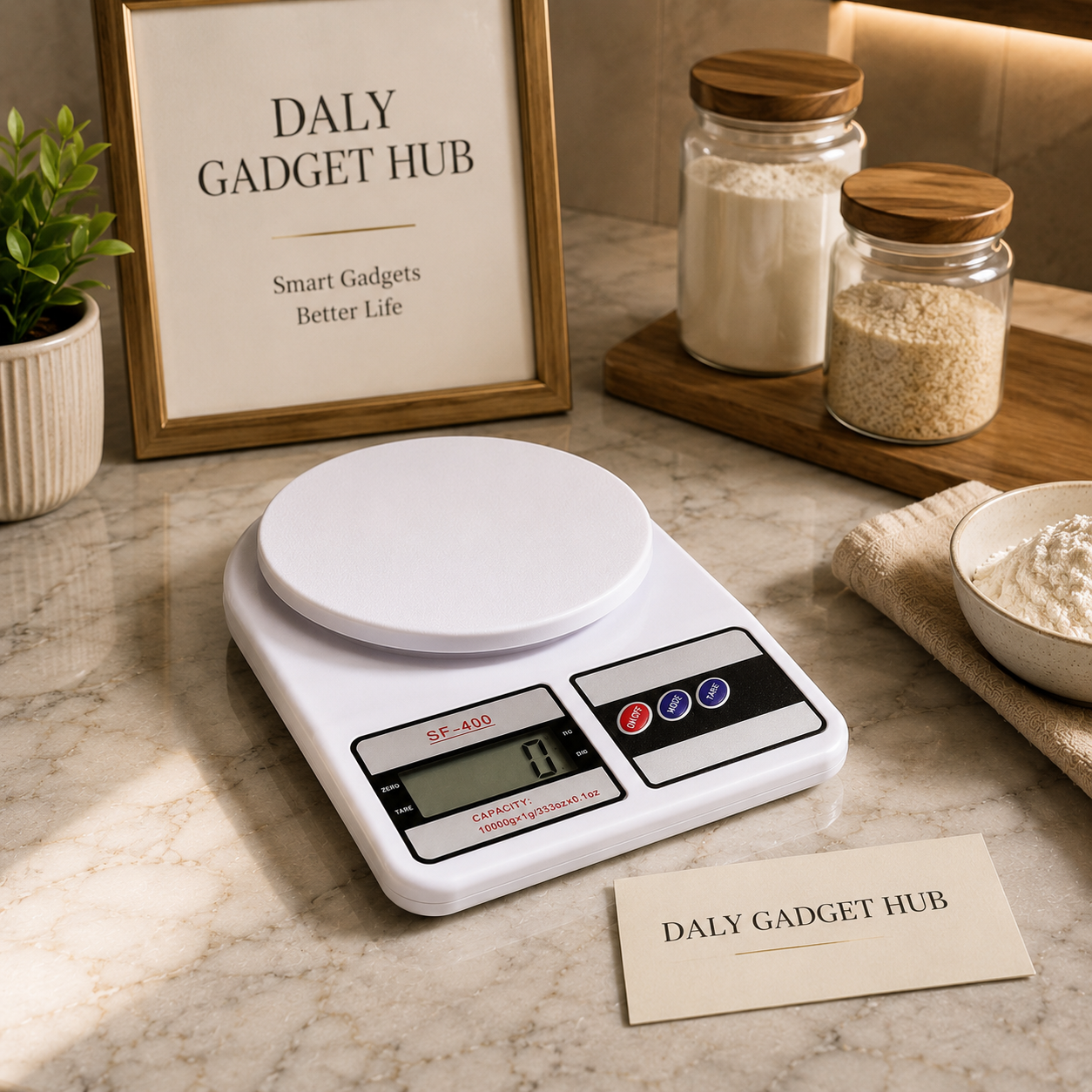 Digital Kitchen Weight Scale SF-400 – Electronic Food Measuring Scale with LCD Display | High Precision Kitchen Weighing Machine for Cooking, Baking & Diet Use