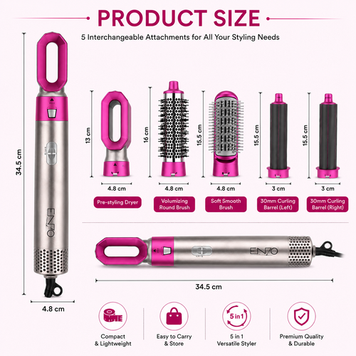 5-in-1 Hot Air Styler & Hair Dryer Brush
