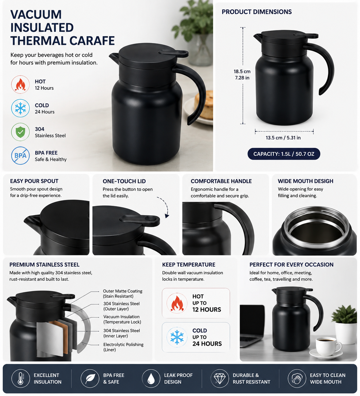 Stainless Steel Insulated Teapot