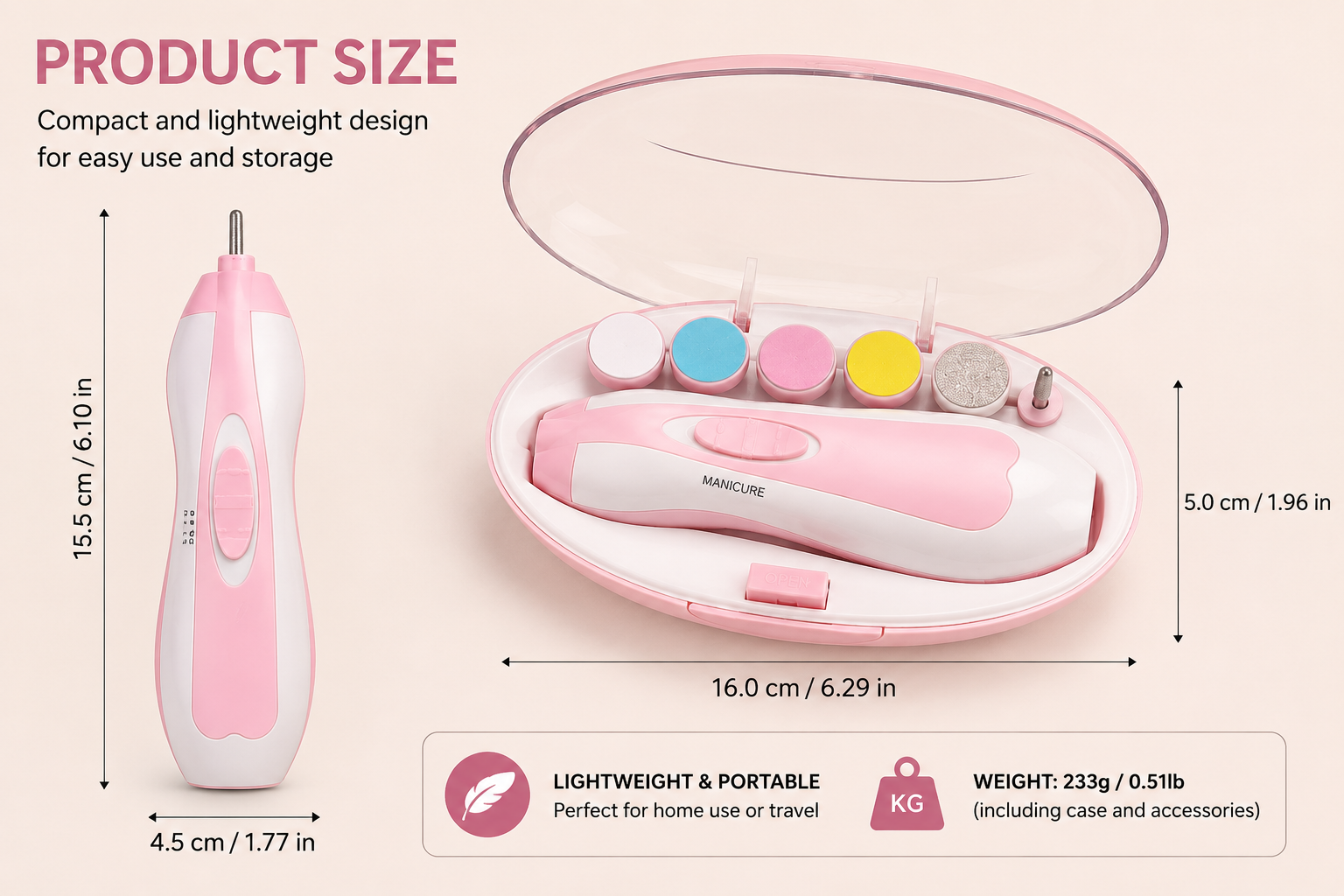 Baby Electric Nail Trimmer & Grinder Kit