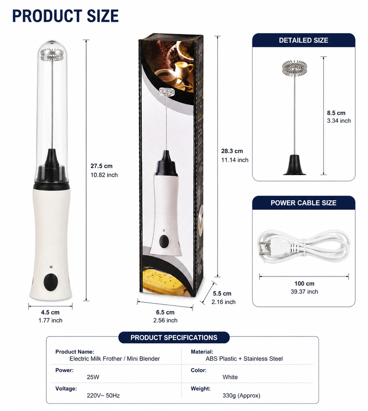 Rechargeable Electric Milk Frother & Coffee Whisk