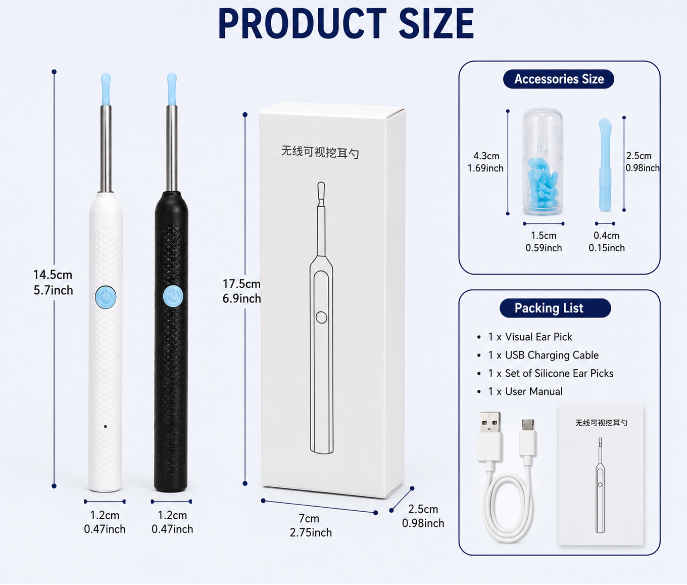 Smart Visual Ear Cleaner with HD Camera – WiFi Ear Wax Removal Tool