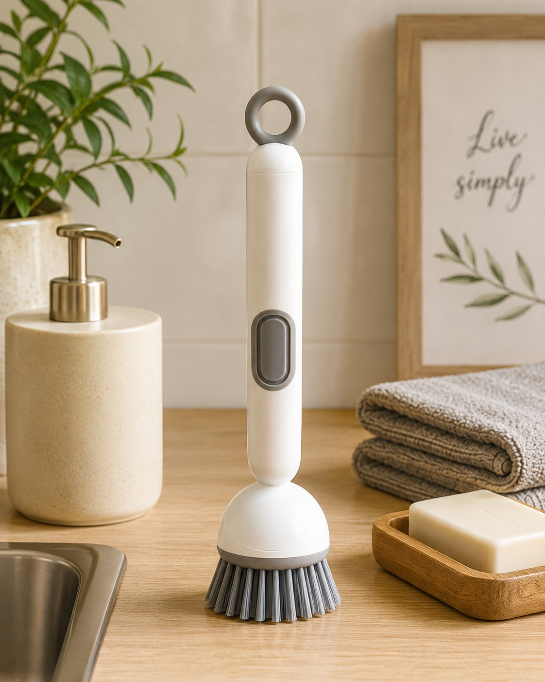 Rotating Soap Dispensing Dish Brush