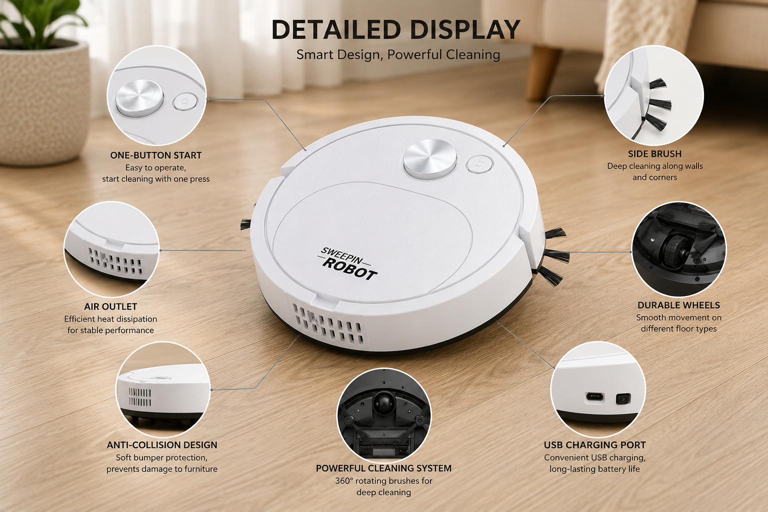 Smart Robot Vacuum Cleaner – Automatic Sweeping & Dust Cleaning Robot