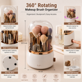 Makeup Brush 360° Rotating Organizer with Dustproof Cover – Premium Cosmetic Storage Holder