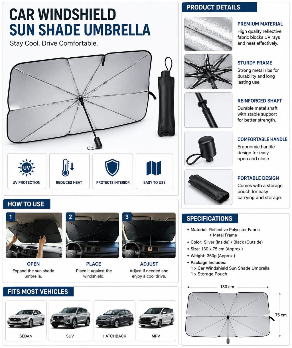 Car Windshield Sun Shade Umbrella