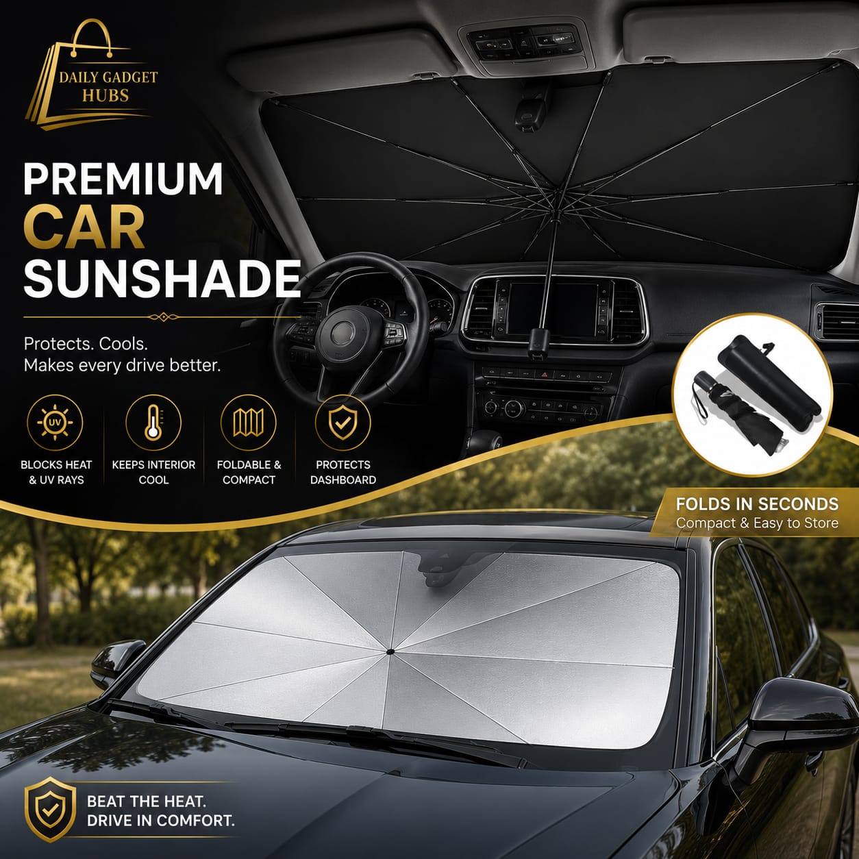 Car Windshield Sun Shade Umbrella